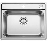 BLANCO LEMIS 6-IF - Évier de Cuisine en Inox pour Meubles Bas de 60 cm de Large - Cuve à Fond Plat IF, Sans Égouttoir - 525109