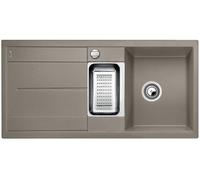 BLANCO METRA 6 S - Évier de Cuisine Rectangulaire en Granit pour Meubles Bas de 60 cm de Large - Égouttoir Intégré - SILGRANIT - Marron - 517354