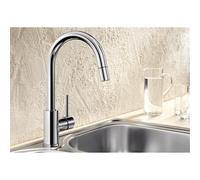 BLANCO MIDA-S - Robinet de Cuisine avec Bec Haut et Douchette Extractible - Haute Pression - Chrome - 521454
