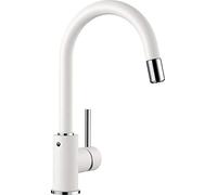 BLANCO MIDA-S - Robinet de Cuisine avec Bec Haut et Douchette Extractible - Haute Pression - Blanc - 521457