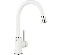 BLANCO MIDA-S - Robinet de Cuisine avec Bec Haut et Douchette Extractible - Haute Pression - Blanc - 521457
