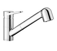 BLANCO WEGA-S II Robinet de cuisine en chrome haute pression avec tuyau extractible Clapet anti-retour Cartouche en céramique Qualité d'eau garantie et économie d'eau