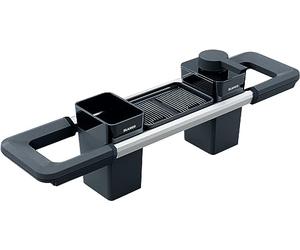 BLANCO Organiseur de bureau - Rail extensible de 396 à 440 mm pour évier - Ustensiles de cuisine parfaitement organisés - Distributeur de savon pour liquide vaisselle, récipient de nettoyage et bac