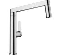 BLANCO Panera-S, 521547, Robinet design pour La Cuisine, Robinet de Cuisine, Mitigeur avec Douchette Extractible en Acier Inoxydable Massif, 29,8 cm
