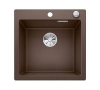 BLANCO PLEON 5 Évier en granit Silgranit Coffe, type de montage : montage par le haut, pour armoires inférieures de 50 cm de large, volume maximal grâce à un bac particulièrement profond