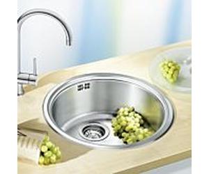 Blanco Rondosol évier 514647 44.8x39cm, Inox brossé, 3 soupape 2000 / 2 "