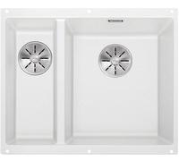 BLANCO SUBLINE 340/160-U - Évier de Cuisine Double Sous Plan pour Meubles Bas de 60 cm de Large - SILGRANIT - Blanc - 523562