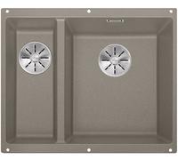 BLANCO SUBLINE 340/160-U - Évier de Cuisine Double Sous Plan pour Meubles Bas de 60 cm de Large - SILGRANIT - Marron - 523565