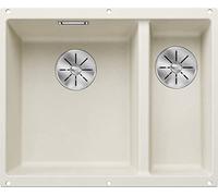 BLANCO SUBLINE 340/160-U | Évier en granit SILGRANIT blanc doux | Type de montage : sous-plan | Bac principal à gauche | Pour armoires inférieures de 60 cm de large | Une découpe et monté une seule