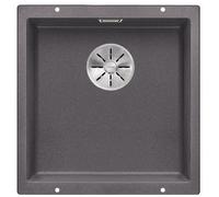 BLANCO SUBLINE 400-U - Évier de Cuisine en Granit pour Meubles Bas de 50 cm de Large - Sous Plan - SILGRANIT - Gris - 523423