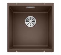 BLANCO SUBLINE 400-U - Évier de Cuisine en Granit pour Meubles Bas de 50 cm de Large - Sous Plan - SILGRANIT - Marron - 523431
