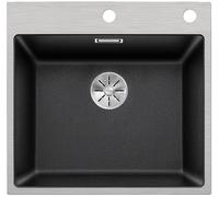 Blanco Subline 500-IF/A 524111 Cadre en acier Silgranit PuraDur avec commande d'ouverture de feuilles Anthracite