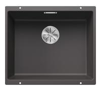 BLANCO SUBLINE 500-U - Évier de Cuisine en Granit pour Meubles Bas de 60 cm de Large - Sous Plan - SILGRANIT - Gris - 523433
