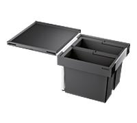 Système de séparation des déchets Blanco Flexon II, Aluminium, plastique, noir, 45 cm Unterschrank
