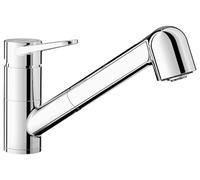 BLANCO WEGA-S II Robinet de cuisine en chrome basse pression avec tuyau extractible Clapet anti-retour Cartouche en céramique Qualité de l'eau garantie et économie d'eau 4,8 x 25,9 x 18,5 cm
