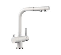 BLANCO x Fontas-S II Robinet d'évier de Cuisine en Granit avec Bec extractible 525204, Silgranite Blanc, Schlauchbrause