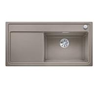 BLANCO 524059 DampfgarPlus Zenar XL 6 S Vapeur garPlus Silgranit PuraDur avec Commande d'écoulement et Planche à découper en Bois pour Le Bassin à Droite, Tartufo, 60 cm Unterschrank-Becken rechts