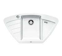BLANCO ZIA 9 E - Évier d'Angle de Cuisine pour Meubles d'Angle de 90 cm ou Meubles Bas de 60 cm - SILGRANIT - Blanc - 514750