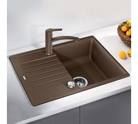 BLANCO ZIA 45 S Compact - Évier Rectangulaire en Granit pour Meubles Bas de 45 cm de Large avec Égouttoir Raccourci - SILGRANIT - Marron - 524720