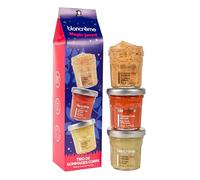 Blancrème - Trio de gommages Corps Fruités 40ml - 3 parfums Pêche, Fraise et Pomme pour une peau douce naturellement