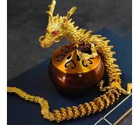 blandinelove Dragon articulé doré, Statue de Dragon Feng Shui, articulations Flexibles, décoration d'intérieur, Figurine de Bureau exécutif pour Attirer la Richesse et la Chance, décoration