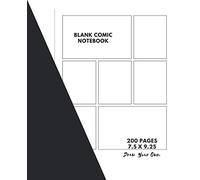 Blank Comic Notebook: 200 Pages 7.5 x 9.25,Comic Panel,For Drawing Your Own Comics, Ideas, Design Sketchbook,For Artists Of All Levels