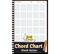 Blank Guitar Chord Chart: Blank Guitar Chord Diagram Book | 5-Fret Boxes to Create and Record Chords | Music Journal for Songwriting and Practice