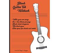 Blank Guitar Tab Notebook: Tablature Writing And Hook Book With 6-Line Staves And Blank Chord Diagrams