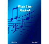 Blank Music Notebook - Music Writing Notebook For All Blank Sheet Music Notebook Blank Manuscript Paper 12 Staves Per Page: Blue Music Note Cover