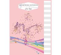 Blank Music Notebook Wide Staff: Geometric Curve Sound Wave Music Music Writing Notebook For Kids Girls Men Or Women And Teacher Blank Sheet With Wide Staff Paper For Writing Manuscripts Marble Size 8