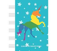 Blank Music Sheet Manuscript Notebook: For Composing New Songs, Music Theory Note-Taking, And Practicing Note Recognition Rainbow Unicorn Stars Background (Magic Unicorn Manuscripts)