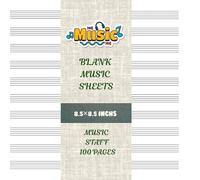 Blank Music Sheets - 100 Pages 8.5×8.5 inch - Music Staff paper - manuscript paper - music writing sheets: Perfect for Composers - Songwriters - ... -100 Pages of Premium Blank Staff Paper
