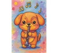 BLANK Musical Notebook - Animal Orchestra - Dog with a Clarinet: 6x9", 100 pages, 6 staves per page