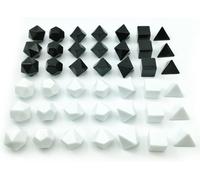 Blank Polyhedral Rpg Dice Set 42pcs Artist Set,Solid Black And White Colors In Complete Set Of 7,3 Sets For Each Color,Diy Dice