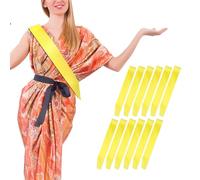 Blank Satin Sashes,Echarpe Miss Personnalisable,Écharpe Anniversaire,Echarpe Bride To Be,13 Ans Couronne Anniversaire Echarpe,12 Pcs Écharpes Unies En Satin Vierge,Diy Non Imprimé,Jaune Vif (Couleur)