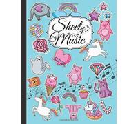 Blank Sheet Music For Girl And Teenager With Unicorn,Stars,Pig,Cat: Music Notebook,12 Staves,8.5 X 11,120 Pages;Music Manuscript Paper;Music Composer Notebook;Musicians;Music Student Gift;Solfège;Musi