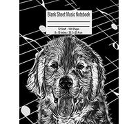 Blank Sheet Music Notebook: 100 Pages 12 Staff Music Manuscript Paper Black And White Labrador Dog Cover 8 X 10 Inches / 20.3 X 25.4 Cm