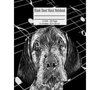 Blank Sheet Music Notebook: 100 Pages 12 Staff Music Manuscript Paper Black And White Vizsla Dog Cover 8 X 10 Inches / 20.3 X 25.4 Cm