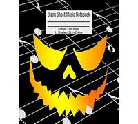 Blank Sheet Music Notebook: 100 Pages 12 Staff Music Manuscript Paper Scary Halloween Face Cover 8 X 10 Inches / 20.3 X 25.4 Cm