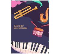 Blank Sheet Music Notebook: Blank Sheet Music Notebook. Manuscript Paper. 100 Pages. A4 Format. 10 Standard Staves Per Page With The Bass Clef