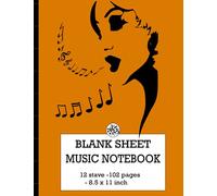 Blank Sheet Music Notebook: Music Manuscript Paper / White Marble Blank Sheet Music / Notebook for Musicians / Composition Book: * Large * 12 Stave * 102 pages *