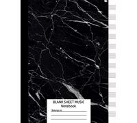 Blank Sheet Music Notebook: Music Notebook 12 Staves, Music Manuscript Paper, A4 8.5 X 11, 100 Pages, Black Marble Journal, Music Composition Books (Marble Series)