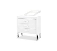BLANKA Commode enfant avec pieds métal et plan à langer amovible Blanc