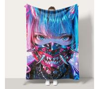 Blanket Anime Girl Throw Blankets for Adult Kids Bedding Decor Soft Cozy Fall Throws Decorations