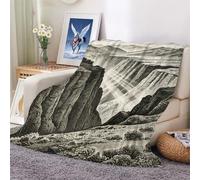 Blanket for Kids Adults Plush Black and White Mountains Throw Blankets Room Decor for Bedroom Gifts 100x130cm