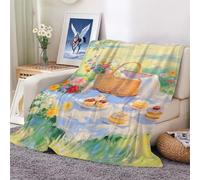 Blanket Picnic in Oil Throw Blankets for Adult Kids Bedding Decor Soft Cozy Fall Throws Decorations 100x130cm
