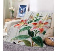 Blanket Soft Cozy Fleece Throw Blankets Lily Plush Lightweight Warm Fuzzy Flannel Blankets and Throws for Couch Sofa Bed 100x130cm
