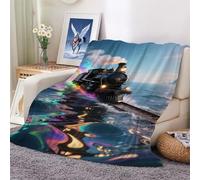 Blanket Steam Train Throw Blankets for Adult Kids Bedding Decor Soft Cozy Fall Throws Decorations 100x130cm