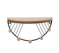 Blanketswarm Petite étagère Flottante, étagères Suspendues Demi-Rondes en Bois Massif, étagères Murales avec Crochets, étagère Murale pour Plantes en Forme de Tasse, pour Chambre à(Noir)