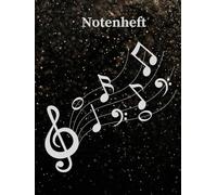 Blanko Notenheft DIN A4 Notenbuch Musikunterricht Große Lineatur Musik Schreibheft 8 Leere Notensysteme Notenlinienheft 106 Seiten Kinder Anfänger ... Songwriter Musiker Notenzeilen A27A